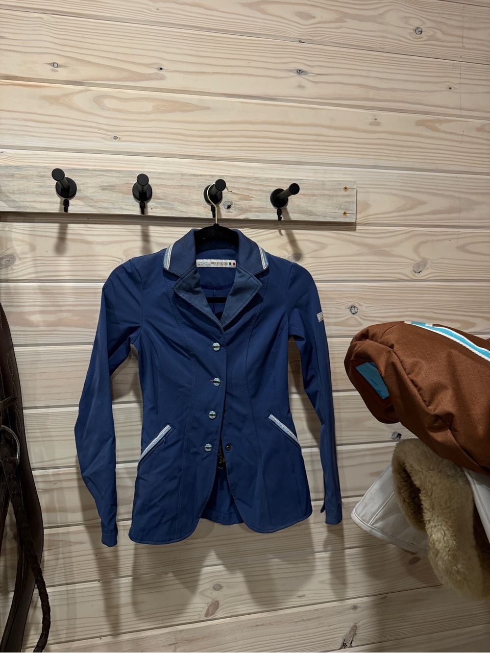 Navy Women's Equestrian-Style Blazer Jacket